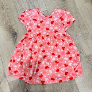 NWOT Adorable Toddler Heart Print Pink Dress